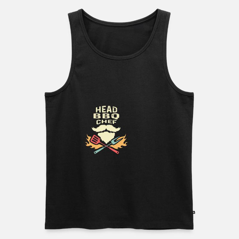 Chef BBQ Chef Chef Cadeau - Débardeur bio Premium Homme - noir