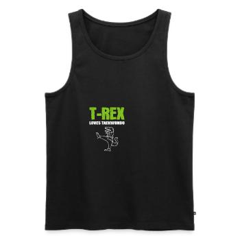 T-Rex Loves Taekwondo Taekwondo Trainer Gift - Men's Premium Organic Tank Top - black - Front - Michal (187cm)