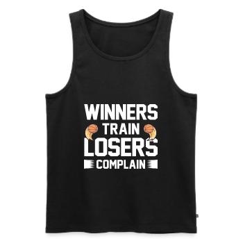 Winners Train Losers Complain - Basketball player - Men's Premium Organic Tank Top - black - Front - AI Model Male 178 light (178cm)