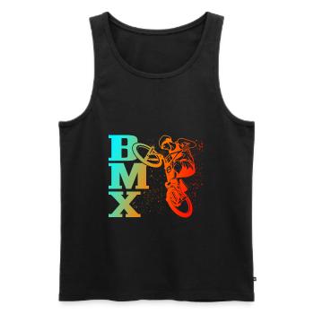 BMX cooles Retro Fan Geschenk Motiv für Junge Mädc - Männer Premium Bio Tank Top - Schwarz - Vorne - AI Model Male 178 light (178cm)