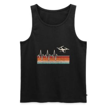 Drone Pilot Heartbeat - Men's Premium Organic Tank Top - black - Front - AI Model Male 178 light (178cm)