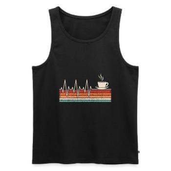 Kaffeetrinker Herzschlag - Männer Premium Bio Tank Top - Schwarz - Vorne - AI Model Male 178 light (178cm)