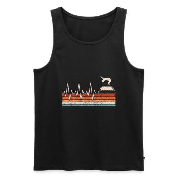 Trampolin Herzschlag - Männer Premium Bio Tank Top - Schwarz - Vorne - AI Model Male 178 light (178cm)