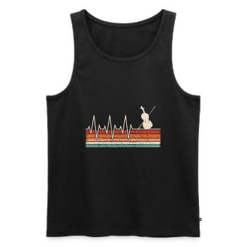 Violine Herzschlag - Männer Premium Bio Tank Top - Schwarz - Vorne - Michal (187cm)