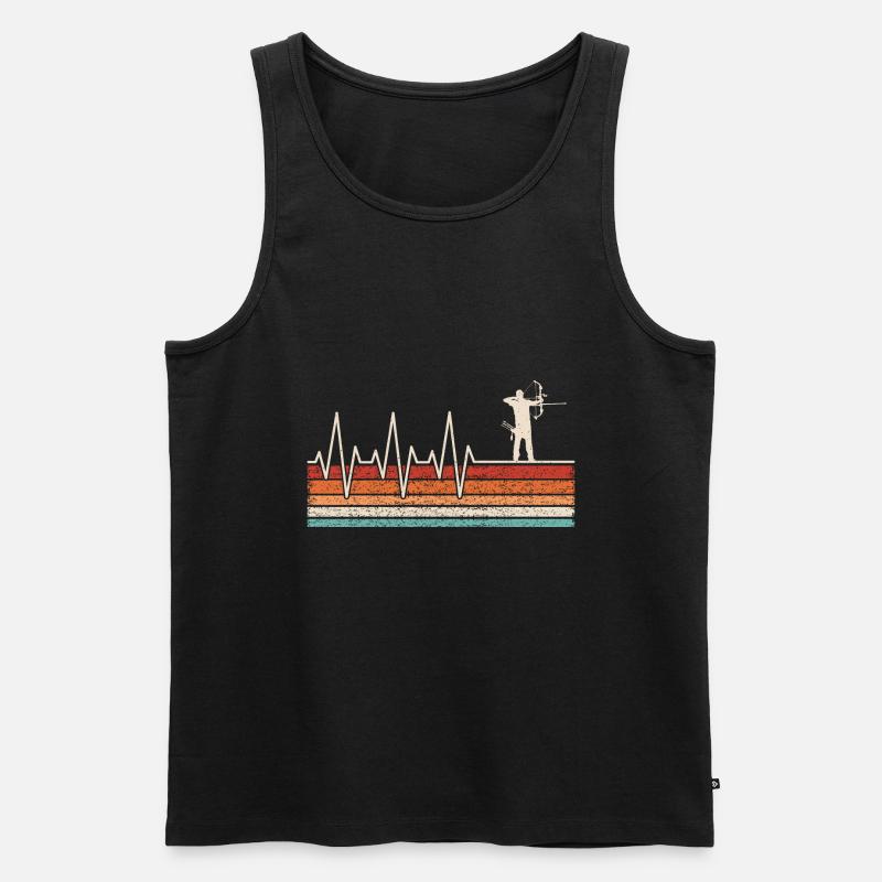 Bogenschütze Herzschlag Bogenschießen - Männer Premium Bio Tank Top - Schwarz