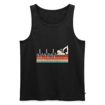 Baggerfahrer Herzschlag - Männer Premium Bio Tank Top - Schwarz - Vorne - AI Model Male 178 light (178cm)