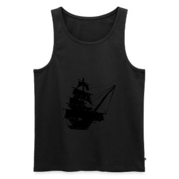 Piratenschiff - Männer Premium Bio Tank Top - Schwarz - Vorne - Michal (187cm)