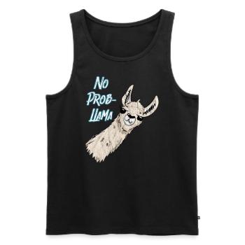 No Prob LLama blue Vintage - Men's Premium Organic Tank Top - black - Front - Michal (187cm)