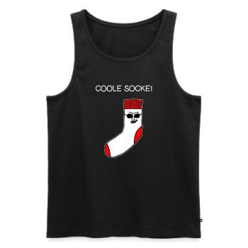 Cool sock - cartoon, funny saying, gift idea - Men's Premium Organic Tank Top - black - Front - AI Model Male 178 light (178cm)