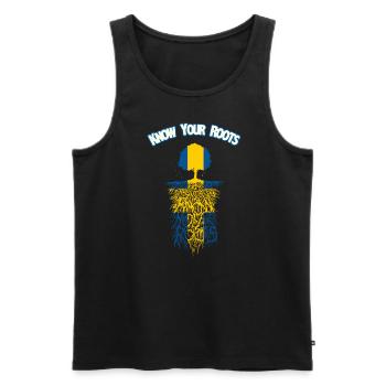 Schweden schwedische Wurzeln - Männer Premium Bio Tank Top - Schwarz - Vorne - Michal (187cm)
