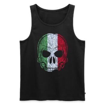 MMJ Italie Drapeau de crâne - Débardeur bio Premium Homme - noir - Devant - Michal (187cm)
