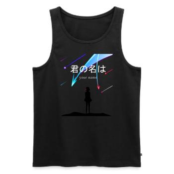 Your Name Kometenschauer weiblicher Charakter - Men's Premium Organic Tank Top - black - Front - AI Model Male 178 light (178cm)