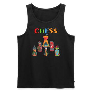 Échecs - Débardeur bio Premium Homme - noir - Devant - Michal (187cm)