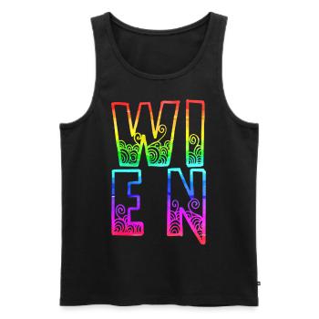 wien rs regenbogen - Männer Premium Bio Tank Top - Schwarz - Vorne - Michal (187cm)