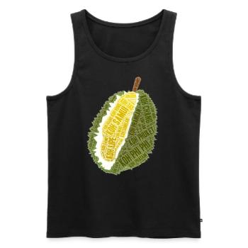 Durian Stink Fruit Thaïlande Vacances Îles Thaïlandaises - Débardeur bio Premium Homme - noir - Devant - AI Model Male 178 light (178cm)