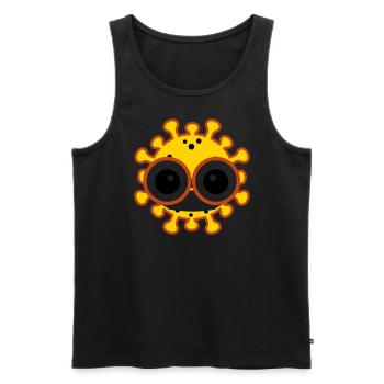 CORONA & COVID-19 Design - Männer Premium Bio Tank Top - Schwarz - Vorne - AI Model Male 178 light (178cm)