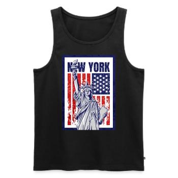 New York! - Débardeur bio Premium Homme - noir - Devant - AI Model Male 178 light (178cm)