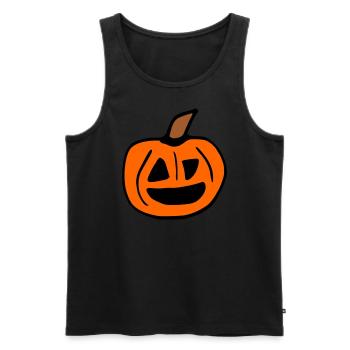 Halloween Pumpkin - Men's Premium Organic Tank Top - black - Front - Michal (187cm)
