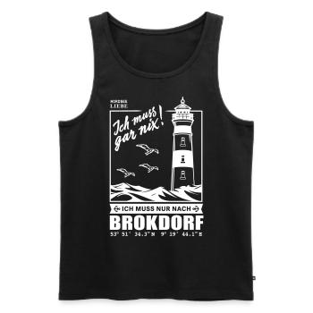 Brokdorf Nordsee Elbufer Strand Camping Leuchtturm - Männer Premium Bio Tank Top - Schwarz - Vorne - Michal (187cm)