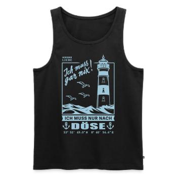 Döse Koordinaten Nordsee Urlaub Möwen Leuchtturm - Männer Premium Bio Tank Top - Schwarz - Vorne - AI Model Male 178 light (178cm)