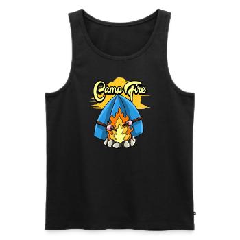 CAMP FIRE - Men's Premium Organic Tank Top - black - Front - AI Model Male 178 light (178cm)