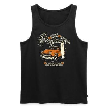 Surf Paradise - Hot Rod Car - Männer Premium Bio Tank Top - Schwarz - Vorne - AI Model Male 178 light (178cm)