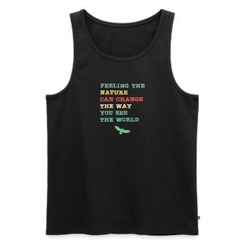 Feeling the nature can change the way you see the - Männer Premium Bio Tank Top - Schwarz - Vorne - AI Model Male 178 light (178cm)