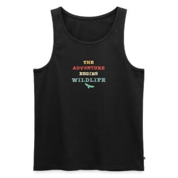 The adventure begins - wildlife - Männer Premium Bio Tank Top - Schwarz - Vorne - AI Model Male 178 light (178cm)