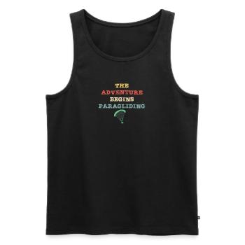 The adventure begins - Paragliding - Männer Premium Bio Tank Top - Schwarz - Vorne - AI Model Male 178 light (178cm)