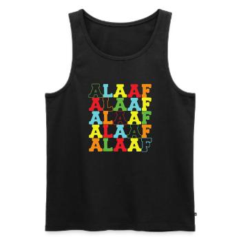 Alaaf Regenbogen bunter Schriftzug zum Karneval - Männer Premium Bio Tank Top - Schwarz - Vorne - Michal (187cm)