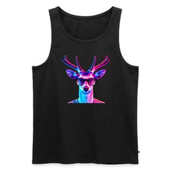 Cool Deer - Männer Premium Bio Tank Top - Schwarz - Vorne - Michal (187cm)