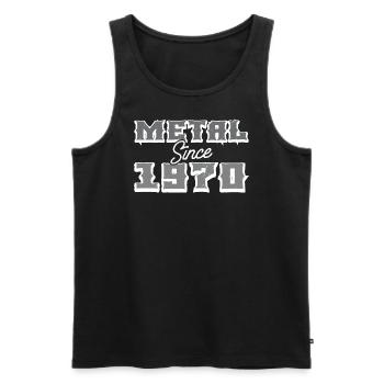 Metal SINCE 1970 - Men's Premium Organic Tank Top - black - Front - AI Model Male 178 light (178cm)