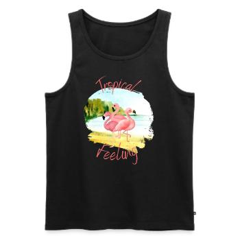 Tropical Feeling - Männer Premium Bio Tank Top - Schwarz - Vorne - AI Model Male 178 light (178cm)