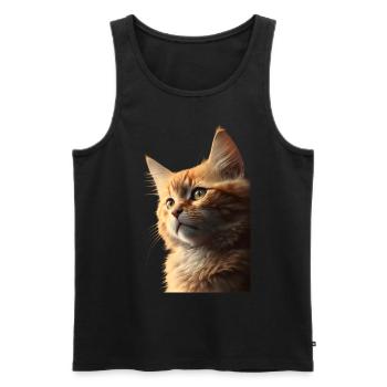 Chat mignon - Débardeur bio Premium Homme - noir - Devant - Michal (187cm)