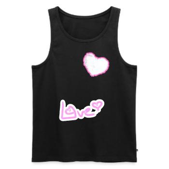I love clothes / Love in Neon - Männer Premium Bio Tank Top - Schwarz - Vorne - AI Model Male 178 light (178cm)