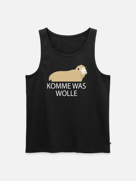 Komme was wolle Schaaf - Männer Premium Bio Tank Top - Schwarz