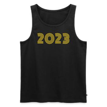 2023 gold - Männer Premium Bio Tank Top - Schwarz - Vorne - Michal (187cm)