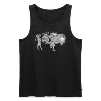 Bison sauvage - Débardeur bio Premium Homme - noir - Devant - AI Model Male 178 light (178cm)