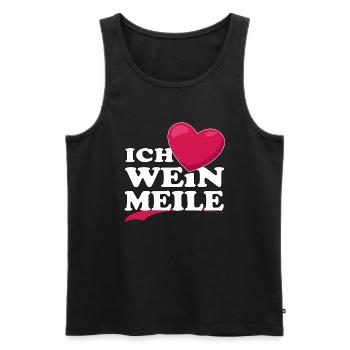rotes Herz mit Ich liebe Weinmeile - Männer Premium Bio Tank Top - Schwarz - Vorne - Michal (187cm)