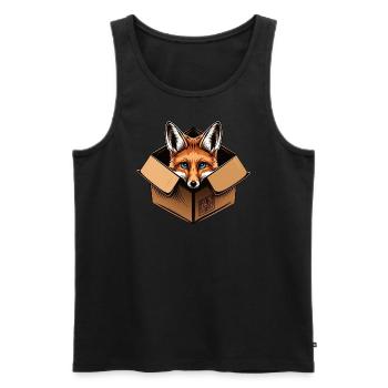 Fox in a Box - Men's Premium Organic Tank Top - black - Front - AI Model Male 178 light (178cm)
