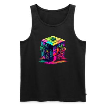 cube - Männer Premium Bio Tank Top - Schwarz - Vorne - AI Model Male 178 light (178cm)
