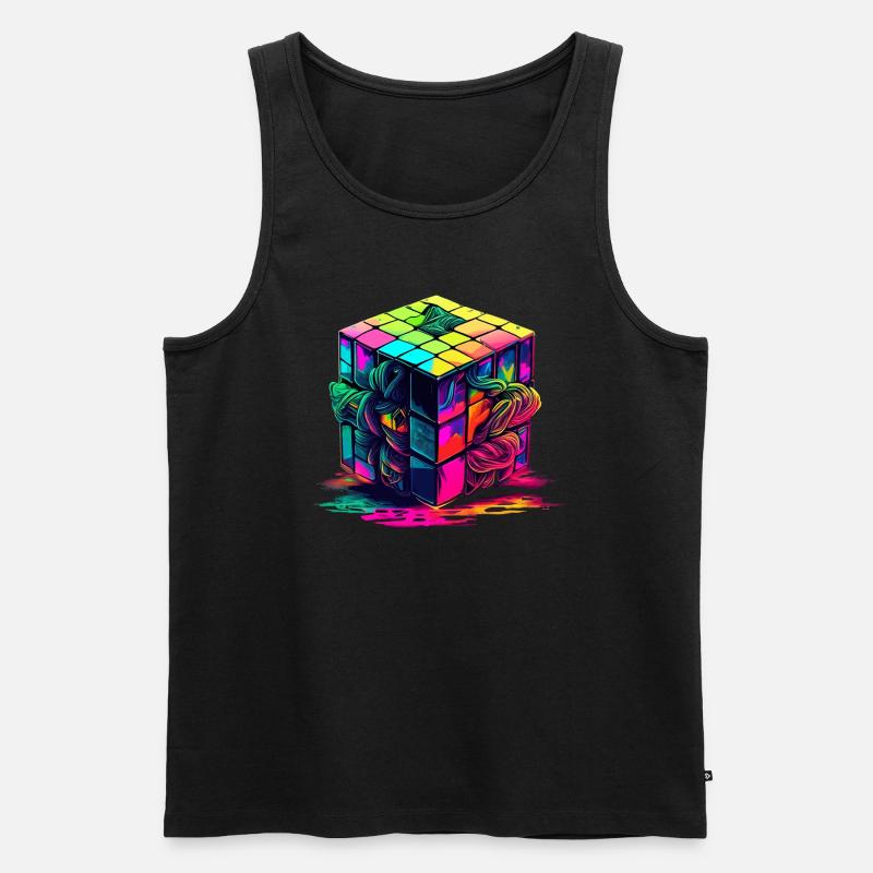 cube - Männer Premium Bio Tank Top - Schwarz