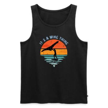 It s a Wing Thing Hydrofoil Wingfoil Wingfoiling - Men's Premium Organic Tank Top - black - Front - Michal (187cm)