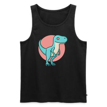 hugadino Velociraprot, Dino, süßer Dinosaurier - Männer Premium Bio Tank Top - Schwarz - Vorne - Michal (187cm)