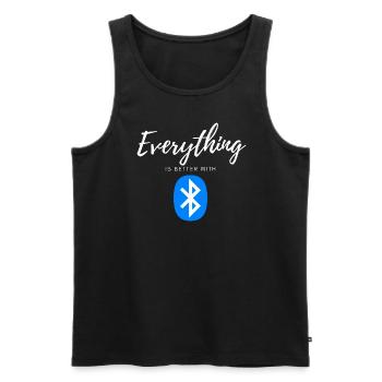 Mit Bluetooth Ist alles besser - Männer Premium Bio Tank Top - Schwarz - Vorne - AI Model Male 178 light (178cm)