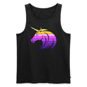 Licorne - Synthwave - Débardeur bio Premium Homme - noir - Devant - Michal (187cm)