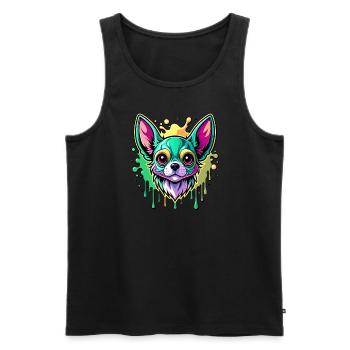 chihuahua green - Männer Premium Bio Tank Top - Schwarz - Vorne - Michal (187cm)