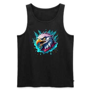 eagle - Männer Premium Bio Tank Top - Schwarz - Vorne - Michal (187cm)