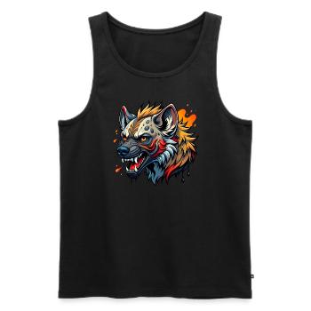 hyena color splash - Männer Premium Bio Tank Top - Schwarz - Vorne - AI Model Male 178 light (178cm)