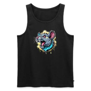 Éclaboussure de couleur de rat - Débardeur bio Premium Homme - noir - Devant - Michal (187cm)
